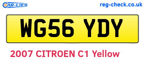 WG56YDY are the vehicle registration plates.