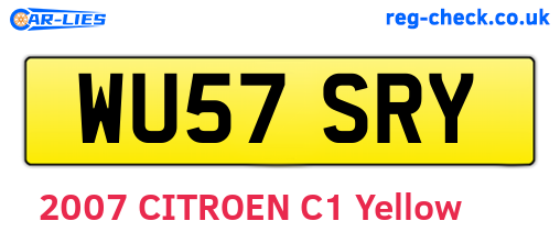 WU57SRY are the vehicle registration plates.