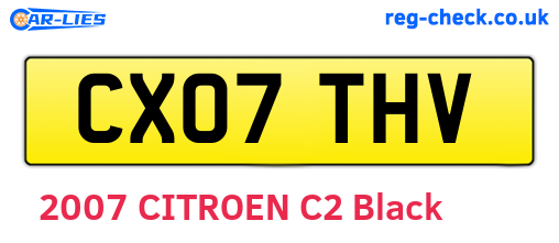 CX07THV are the vehicle registration plates.