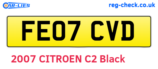 FE07CVD are the vehicle registration plates.