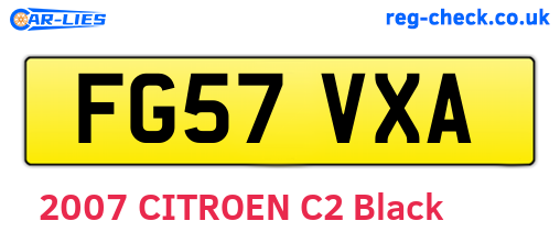 FG57VXA are the vehicle registration plates.