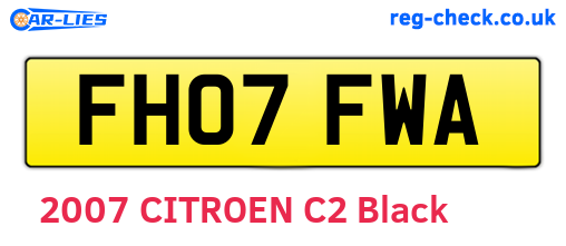 FH07FWA are the vehicle registration plates.