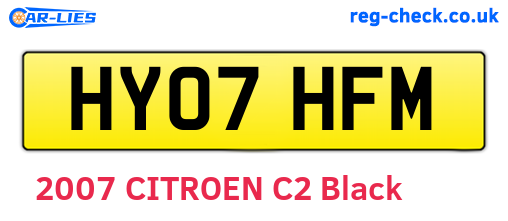 HY07HFM are the vehicle registration plates.