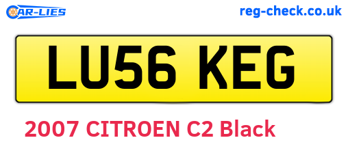 LU56KEG are the vehicle registration plates.
