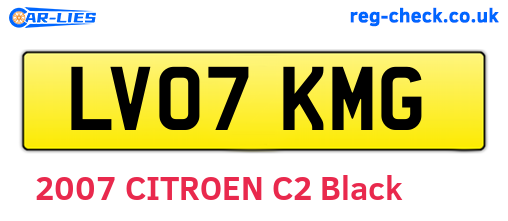 LV07KMG are the vehicle registration plates.