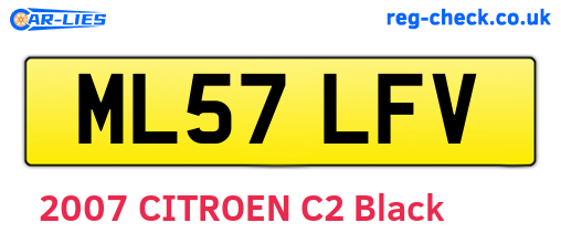 ML57LFV are the vehicle registration plates.