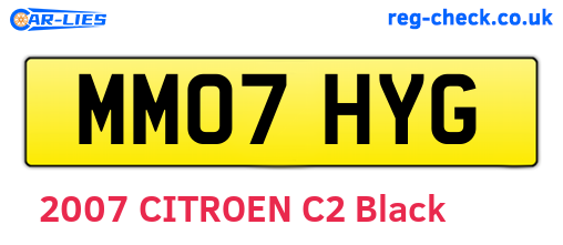 MM07HYG are the vehicle registration plates.