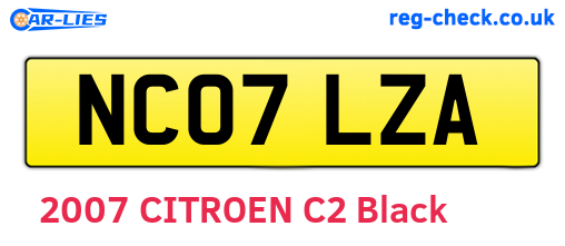 NC07LZA are the vehicle registration plates.