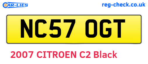 NC57OGT are the vehicle registration plates.