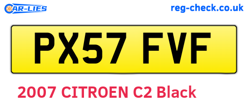 PX57FVF are the vehicle registration plates.