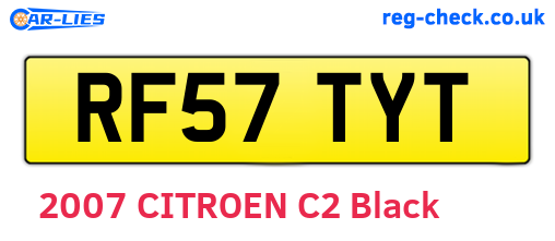 RF57TYT are the vehicle registration plates.