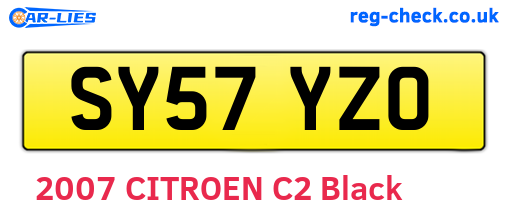 SY57YZO are the vehicle registration plates.