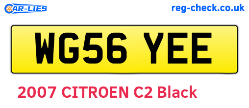 WG56YEE are the vehicle registration plates.