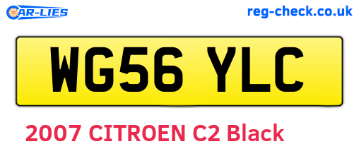 WG56YLC are the vehicle registration plates.