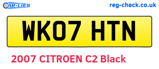 WK07HTN are the vehicle registration plates.