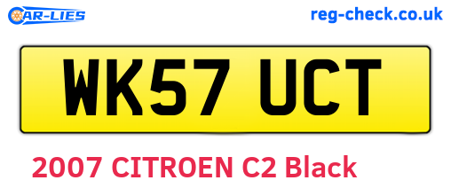 WK57UCT are the vehicle registration plates.