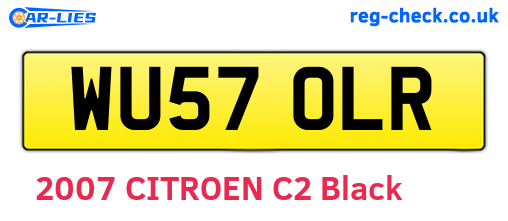 WU57OLR are the vehicle registration plates.