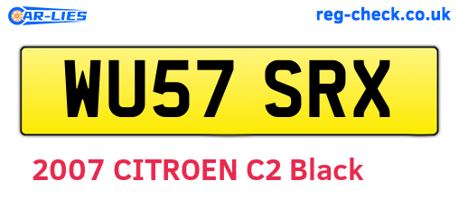 WU57SRX are the vehicle registration plates.