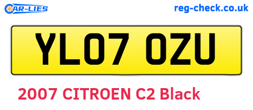 YL07OZU are the vehicle registration plates.