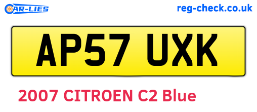 AP57UXK are the vehicle registration plates.