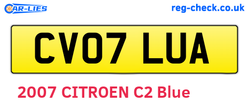 CV07LUA are the vehicle registration plates.
