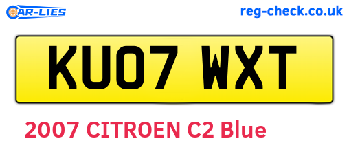 KU07WXT are the vehicle registration plates.