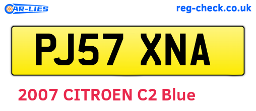 PJ57XNA are the vehicle registration plates.