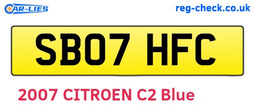 SB07HFC are the vehicle registration plates.