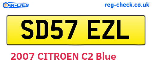 SD57EZL are the vehicle registration plates.