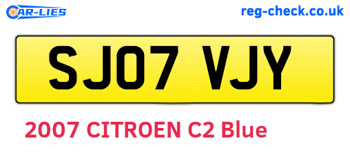 SJ07VJY are the vehicle registration plates.