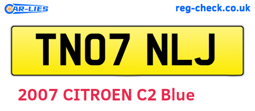 TN07NLJ are the vehicle registration plates.