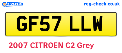 GF57LLW are the vehicle registration plates.