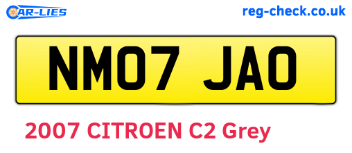 NM07JAO are the vehicle registration plates.
