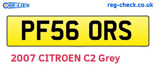 PF56ORS are the vehicle registration plates.
