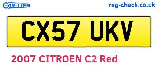 CX57UKV are the vehicle registration plates.