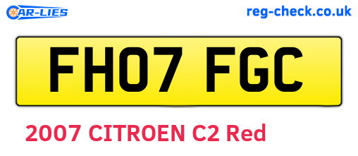 FH07FGC are the vehicle registration plates.
