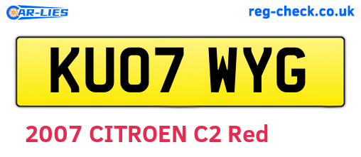 KU07WYG are the vehicle registration plates.