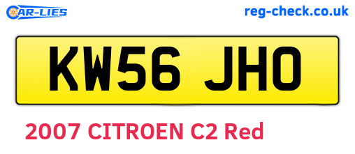 KW56JHO are the vehicle registration plates.