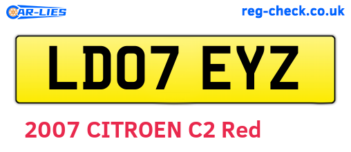 LD07EYZ are the vehicle registration plates.