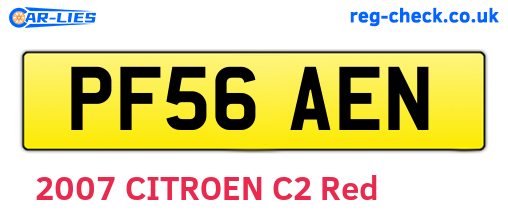 PF56AEN are the vehicle registration plates.