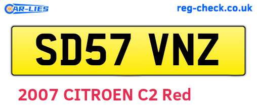 SD57VNZ are the vehicle registration plates.