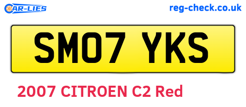 SM07YKS are the vehicle registration plates.