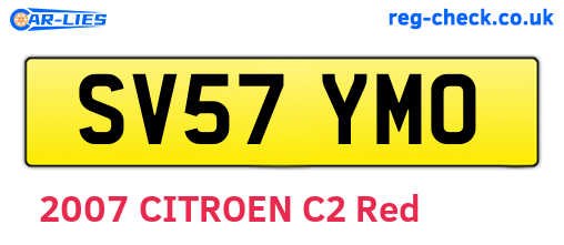 SV57YMO are the vehicle registration plates.