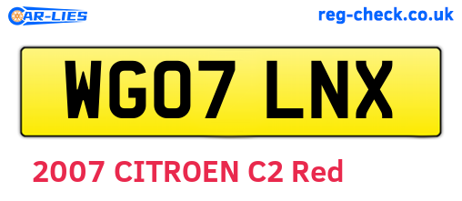 WG07LNX are the vehicle registration plates.
