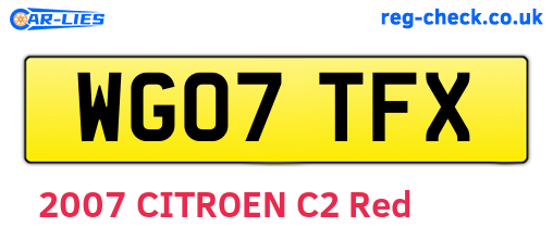 WG07TFX are the vehicle registration plates.