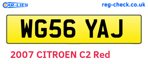 WG56YAJ are the vehicle registration plates.