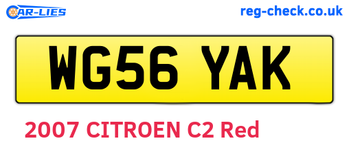 WG56YAK are the vehicle registration plates.