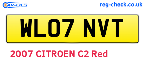 WL07NVT are the vehicle registration plates.