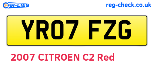 YR07FZG are the vehicle registration plates.
