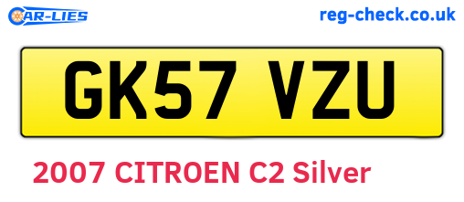 GK57VZU are the vehicle registration plates.